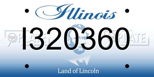 I320360 Illinois License Plate