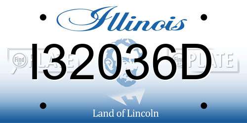 I32036D Illinois License Plate