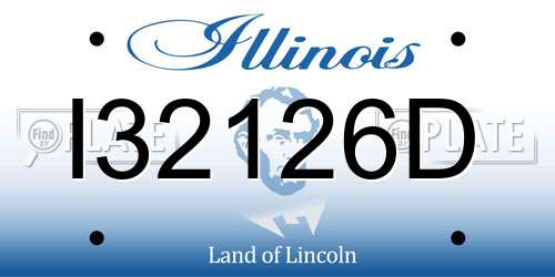 I32126D Illinois License Plate