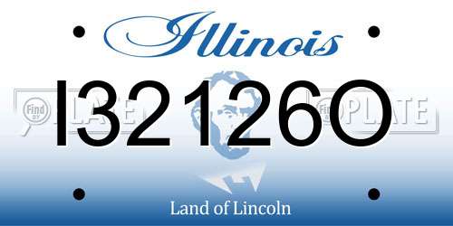 I32126O Illinois License Plate