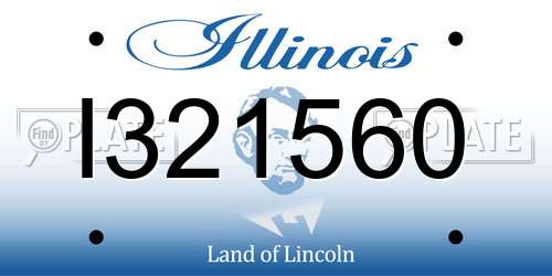 I321560 Illinois License Plate
