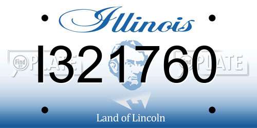 I321760 Illinois License Plate