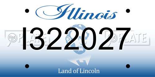 I322027 Illinois License Plate