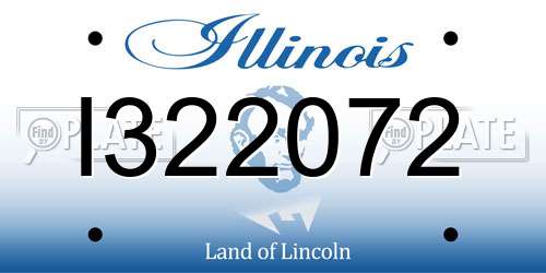 I322072 Illinois License Plate