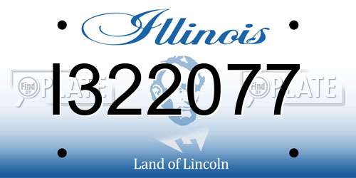 I322077 Illinois License Plate