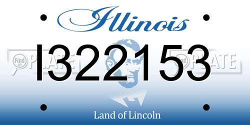 I322153 Illinois License Plate