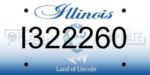 I322260 Illinois License Plate