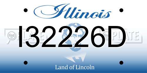 I32226D Illinois License Plate