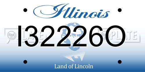 I32226O Illinois License Plate