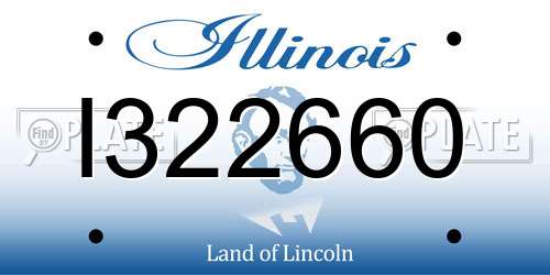 I322660 Illinois License Plate