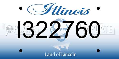 I322760 Illinois License Plate