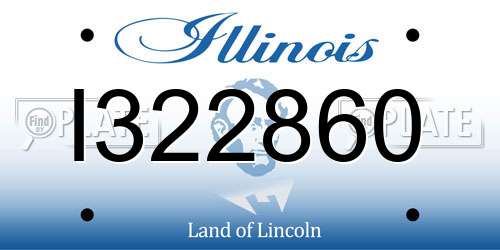 I322860 Illinois License Plate