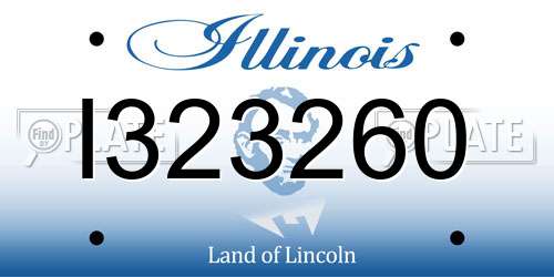 I323260 Illinois License Plate