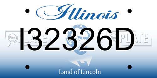 I32326D Illinois License Plate