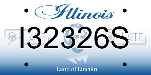 I32326S Illinois License Plate