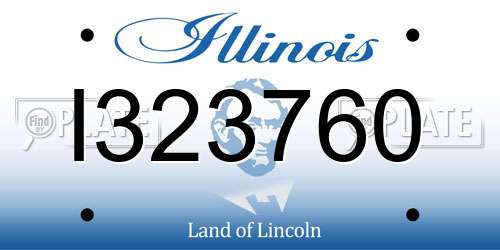 I323760 Illinois License Plate