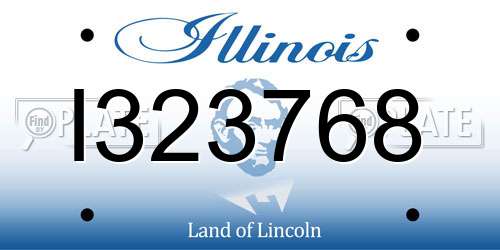 I323768 Illinois License Plate