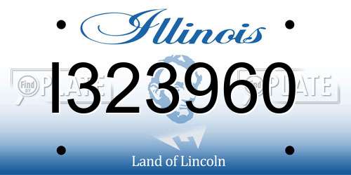 I323960 Illinois License Plate