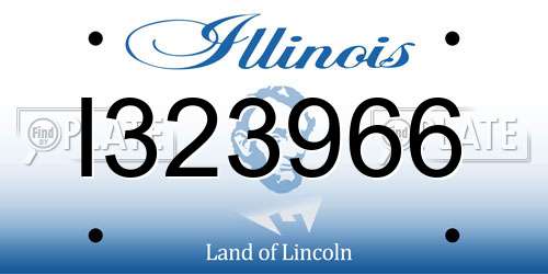 I323966 Illinois License Plate