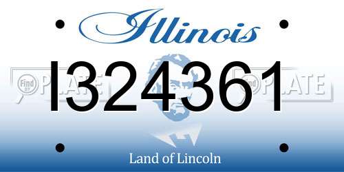 I324361 Illinois License Plate