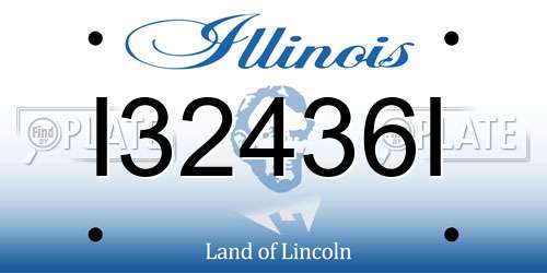 I32436I Illinois License Plate