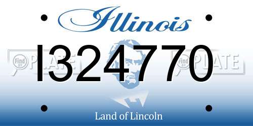 I324770 Illinois License Plate