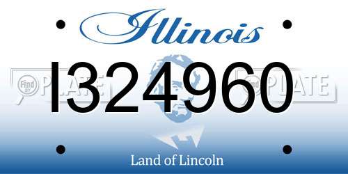 I324960 Illinois License Plate