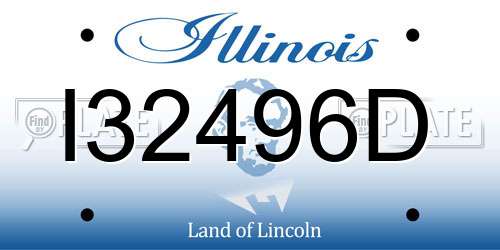 I32496D Illinois License Plate