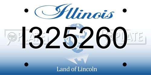 I325260 Illinois License Plate