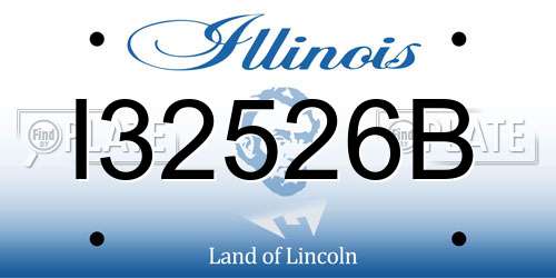 I32526B Illinois License Plate