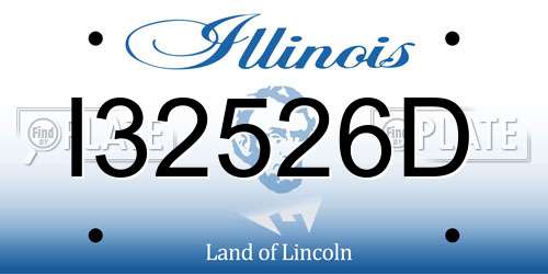 I32526D Illinois License Plate