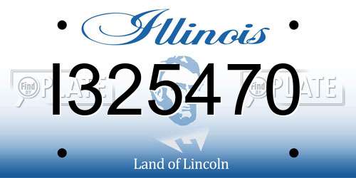 I325470 Illinois License Plate