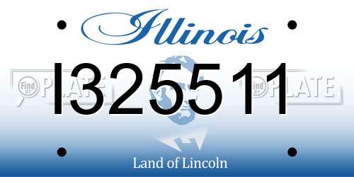 I325511 Illinois License Plate
