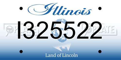 I325522 Illinois License Plate