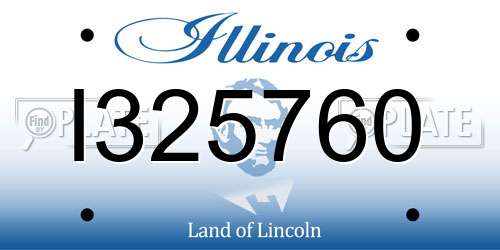 I325760 Illinois License Plate