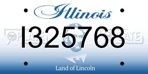I325768 Illinois License Plate