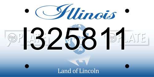 I325811 Illinois License Plate
