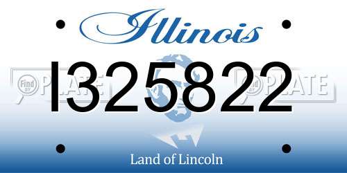 I325822 Illinois License Plate