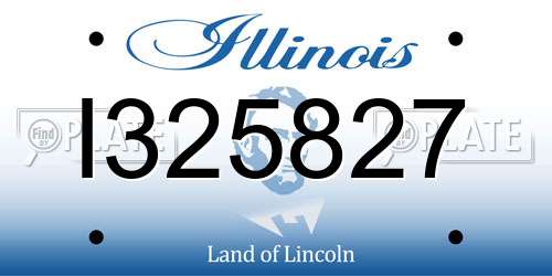 I325827 Illinois License Plate