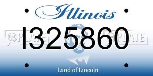 I325860 Illinois License Plate