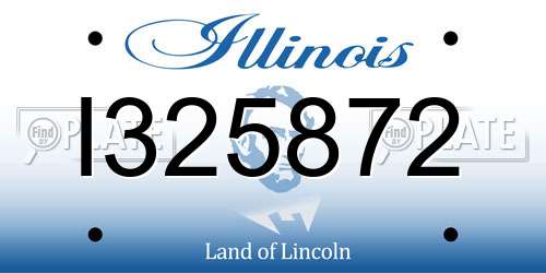 I325872 Illinois License Plate
