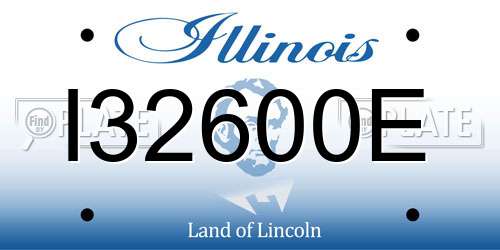 I32600E Illinois License Plate