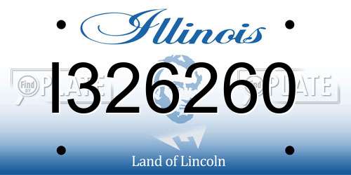 I326260 Illinois License Plate