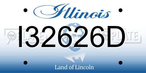 I32626D Illinois License Plate