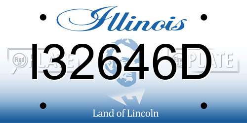 I32646D Illinois License Plate