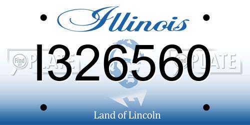 I326560 Illinois License Plate