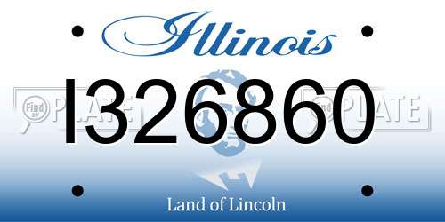I326860 Illinois License Plate
