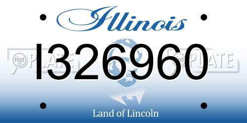 I326960 Illinois License Plate
