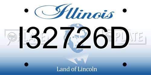 I32726D Illinois License Plate