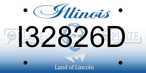 I32826D Illinois License Plate